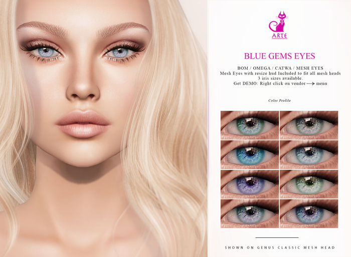 Second Life Marketplace A R T E Blue Gems Eyes